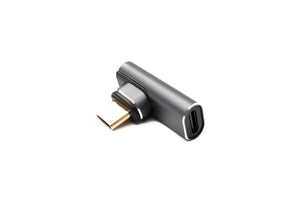 SYSTEM-S USB4 Adapter Typ C Stecker zu Buchse 100W 40 Gbit/s USB 4.0 Winkel Kabel in Grau