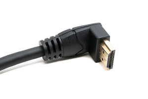 SYSTEM-S HDMI 1.4 Cable 20 cm Type A Male to Male Adapter Screw Up Angled in Black