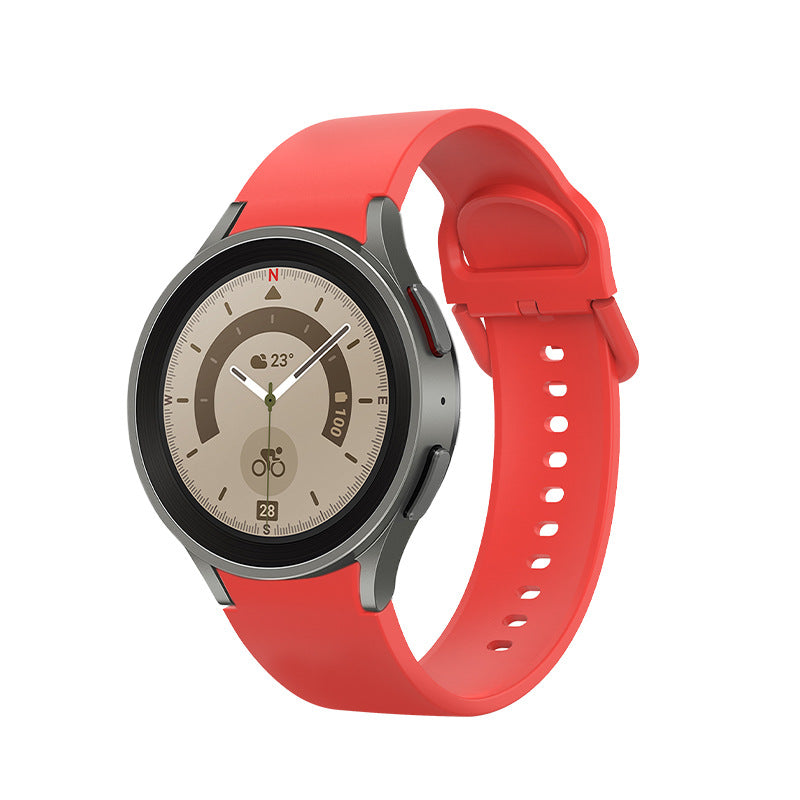 SYSTEM-S Armband 20 mm aus Silikon für Samsung Galaxy Watch 5 4 Smartwatch in Rot