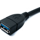 SYSTEM-S USB 3.0 Kabel 150 cm Typ A Stecker zu Buchse Adapter 5 Gbit/s in Schwarz