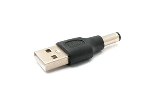 SYSTEM-S DC Adapter 20V 5.5 x 2.1 plug to USB 2.0 plug cable in black