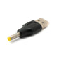 SYSTEM-S DC Adapter 20V 4,0 x 1,7 Stecker zu USB 2.0 Stecker Kabel in Schwarz