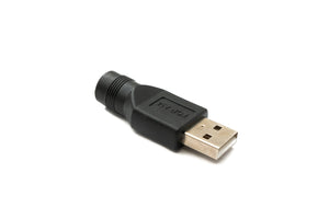 Adaptateur SYSTEM-S DC 20V prise 5,5 x 2,5 vers câble prise USB 2.0 en noir