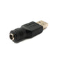 SYSTEM-S DC Adapter 20V 5.5 x 2.5 socket to USB 2.0 plug cable in black