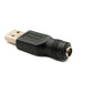 SYSTEM-S DC Adapter 20V 5,5 x 2,5 Buchse zu USB 2.0 Stecker Kabel in Schwarz