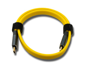 SYSTEM-S USB 3.2 Gen 2 Kabel 50 cm Typ C Stecker zu Stecker Flachkabel Gelb 20 Gbit/s 100 W