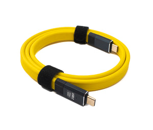 SYSTEM-S USB 3.2 Gen 2 Kabel 80 cm Typ C Stecker zu Stecker Flachkabel 20 Gbit/s 100 W