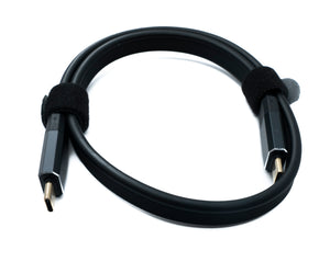 SYSTEM-S USB 3.2 Gen 2 Kabel 50 cm Typ C Stecker zu Stecker Flachkabel Schwarz 20 Gbit/s 100 W