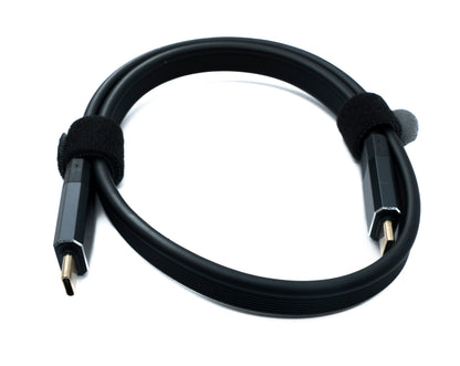 SYSTEM-S USB 3.2 Gen 2 Kabel 50 cm Typ C Stecker zu Stecker Flachkabel Schwarz 20 Gbit/s 100 W
