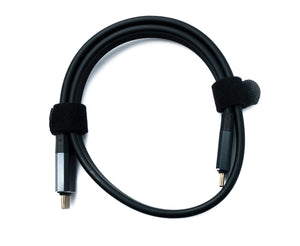 SYSTEM-S USB 3.2 Gen 2 Kabel 50 cm Typ C Stecker zu Stecker Flachkabel Schwarz 20 Gbit/s 100 W