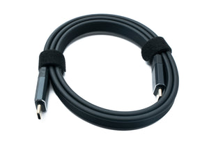 SYSTEM-S USB 3.2 Gen 2 Kabel 80 cm Typ C Stecker zu Stecker Flachkabel Schwarz 20 Gbit/s 100 W