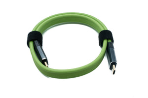 SYSTEM-S USB 3.2 Gen 2 Kabel 50 cm Typ C Stecker zu Stecker Flachkabel Grün 20 Gbit/s 100 W