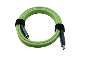 SYSTEM-S USB 3.2 Gen 2 Kabel 80 cm Typ C Stecker zu Stecker Flachkabel Grün 20 Gbit/s 100 W
