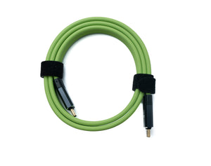 SYSTEM-S USB 3.2 Gen 2 Kabel 80 cm Typ C Stecker zu Stecker Flachkabel Grün 20 Gbit/s 100 W