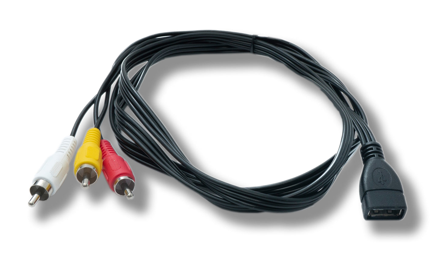 SYSTEM-S Cinch RCA Kabel 150 cm 3 polig Stecker zu USB 2.0 Typ A Buchse Audio