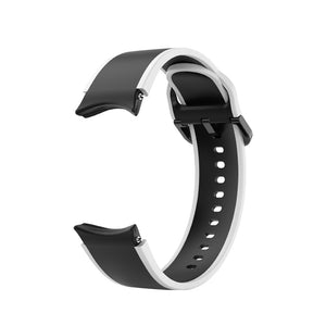 SYSTEM-S 20 mm silicone strap for Samsung Galaxy Watch 5 4 Smartwatch White Black