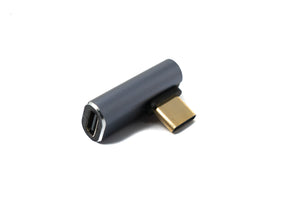 Adaptador USB4 tipo C macho a hembra 40 Gbit/s cable USB 4.0 angular en color gris