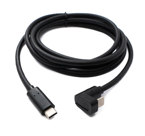 SYSTEM-S USB 3.2 Gen 1 cable 200 cm type C male to male U turn 180° angle black