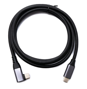 SYSTEM-S USB 3.2 Gen 1 Kabel 150 cm Typ C Stecker zu Stecker Winkel Adapter in Schwarz