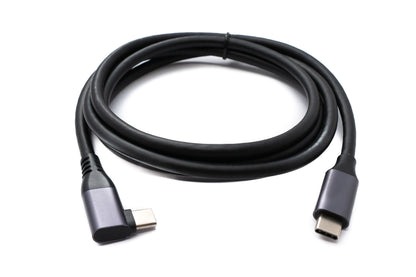 SYSTEM-S USB 3.2 Gen 1 Kabel 150 cm Typ C Stecker zu Stecker Winkel Adapter in Schwarz