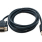 SYSTEM-S USB 2.0 Kabel 200 cm Typ A Stecker zu RS232 DB9 Buchse Adapter in Schwarz