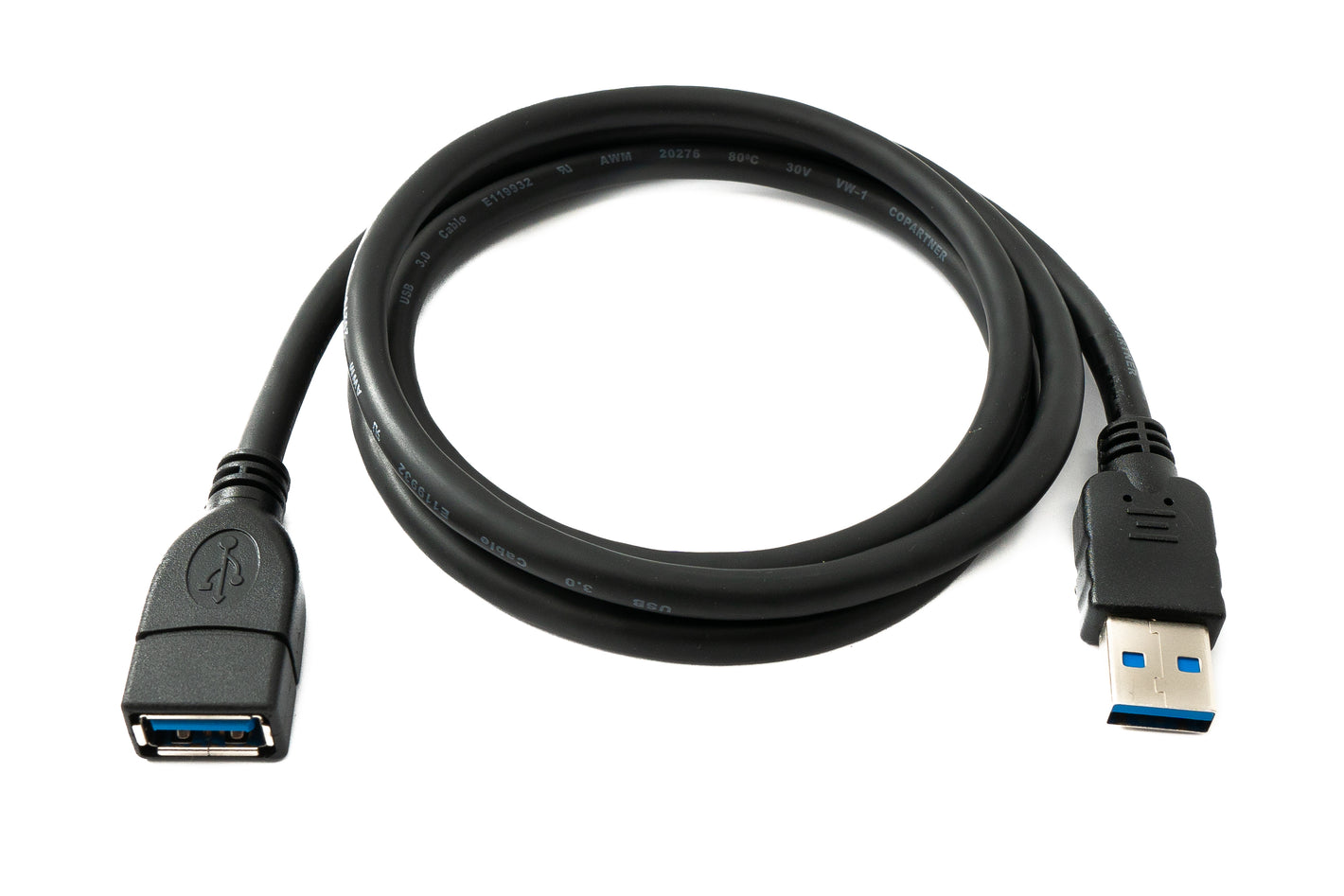 Câble SYSTEM-S USB 3.0 100 cm type A adaptateur mâle vers femelle 5 Gbit/s en noir 