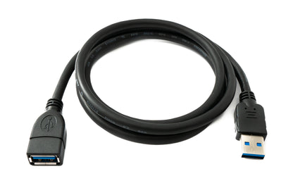 SYSTEM-S USB 3.0 Kabel 100 cm Typ A Stecker zu Buchse Adapter 5 Gbit/s in Schwarz