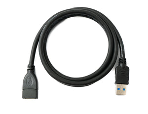 SYSTEM-S USB 3.0 Kabel 100 cm Typ A Stecker zu Buchse Adapter 5 Gbit/s in Schwarz