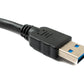 SYSTEM-S USB 3.0 Kabel 100 cm Typ A Stecker zu Buchse Adapter 5 Gbit/s in Schwarz