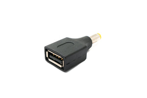 Adaptateur SYSTEM-S DC 20V 5,5 x 1,7 mâle vers câble USB 2.0 femelle en noir