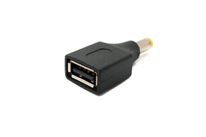 Adaptateur SYSTEM-S DC 20V 5,5 x 2,5 mâle vers câble USB 2.0 femelle en noir