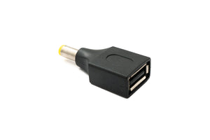 SYSTEM-S DC Adapter 20V 5,5 x 2,5 Stecker zu USB 2.0 Buchse Kabel in Schwarz