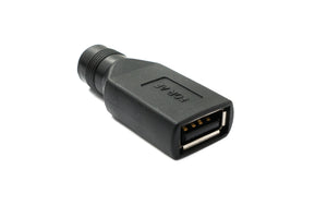 SYSTEM-S DC Adapter 20V 5.5 x 2.1 socket to USB 2.0 socket cable in black