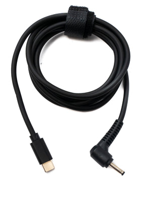 SYSTEM-S DC 12V Kabel 150 cm 3,5 x 1,35 Stecker zu USB 3.1 Typ C Stecker Winkel