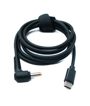 SYSTEM-S DC 12V Kabel 150 cm 4,0 x 1,7 Stecker zu USB 3.1 Typ C Stecker Winkel