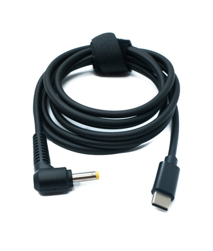 SYSTEM-S DC 12V Kabel 150 cm 4,0 x 1,7 Stecker zu USB 3.1 Typ C Stecker Winkel