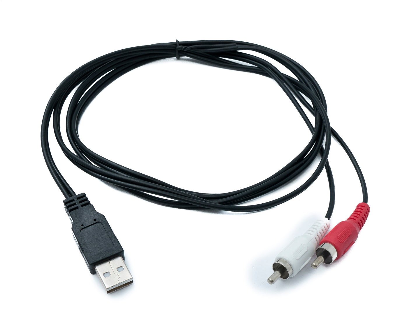 SYSTEM-S Cinch RCA Kabel 150 cm 2 polig Stecker zu USB 2.0 Typ A Stecker Audio