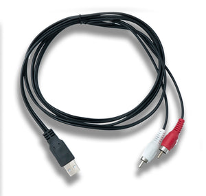 SYSTEM-S Cinch RCA Kabel 150 cm 2 polig Stecker zu USB 2.0 Typ A Stecker Audio