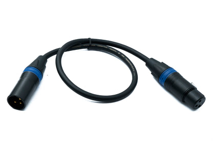 SYSTEM-S Audio XLR Kabel 50 cm 3 polig Stecker zu Buchse Adapter in Schwarz