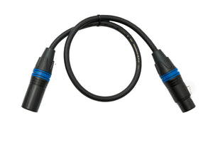 SYSTEM-S Audio XLR cable 50 cm 3-pin male to female adapter in black