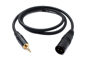 SYSTEM-S Audio XLR cable 100 cm 3-pin plug to jack AUX 3.5 mm 3-pin TRS plug adapter