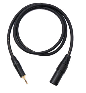 SYSTEM-S Audio XLR cable 100 cm 3-pin plug to jack AUX 3.5 mm 3-pin TRS plug adapter