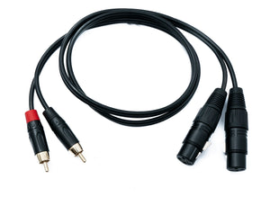 Câble SYSTEM-S Audio XLR 100 cm 2x prise 3 broches vers 2x adaptateur RCA RCA 2 broches