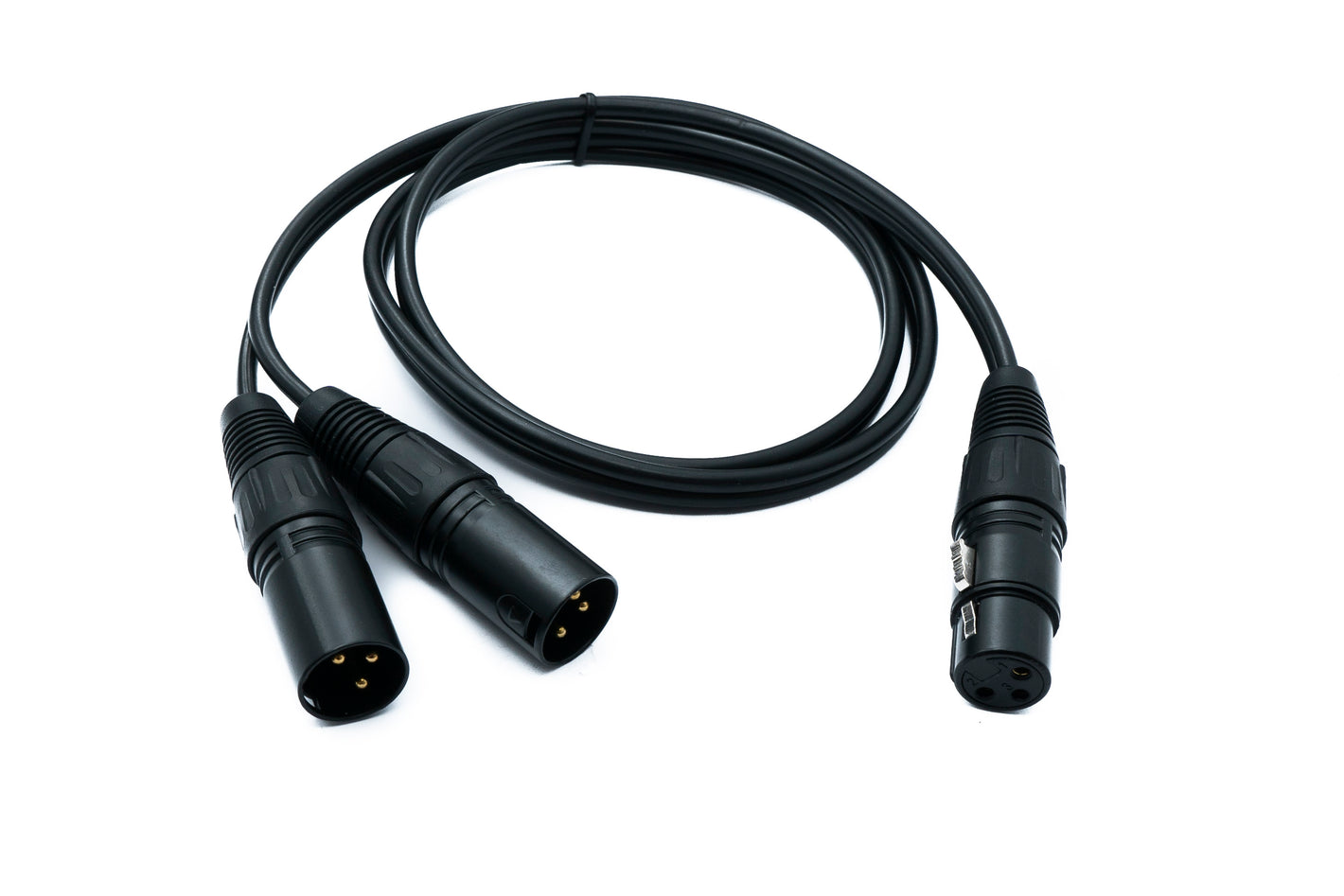 Câble XLR audio SYSTEM-S 100 cm 3 broches 2x adaptateur mâle vers femelle en noir