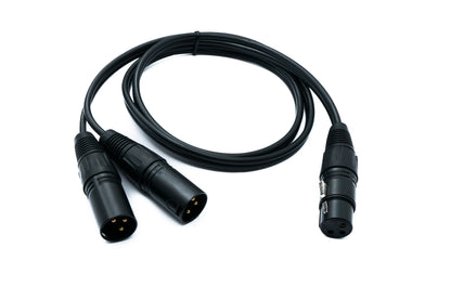 SYSTEM-S Audio XLR cable 100 cm 3-pin 2x male to female adapter in black