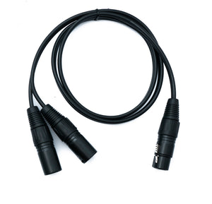 SYSTEM-S Audio XLR cable 100 cm 3-pin 2x male to female adapter in black