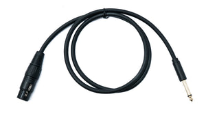 SYSTEM-S Audio XLR Kabel 100 cm 3 polig Buchse zu Klinke AUX 6,35 mm 2 polig TS Stecker Adapter