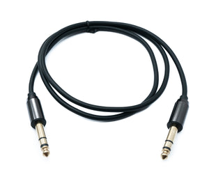 SYSTEM-S audio jack cable 100 cm AUX 6.35 mm 3-pin TRS male to male adapter