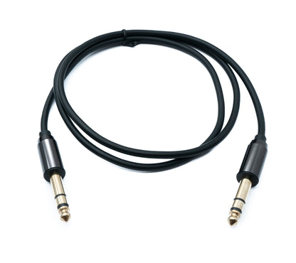 SYSTEM-S Audio Klinke Kabel 100 cm AUX 6,35 mm 3 polig TRS Stecker zu Stecker Adapter