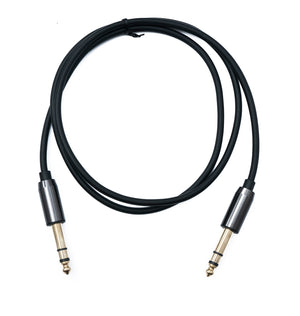 SYSTEM-S audio jack cable 100 cm AUX 6.35 mm 3-pin TRS male to male adapter